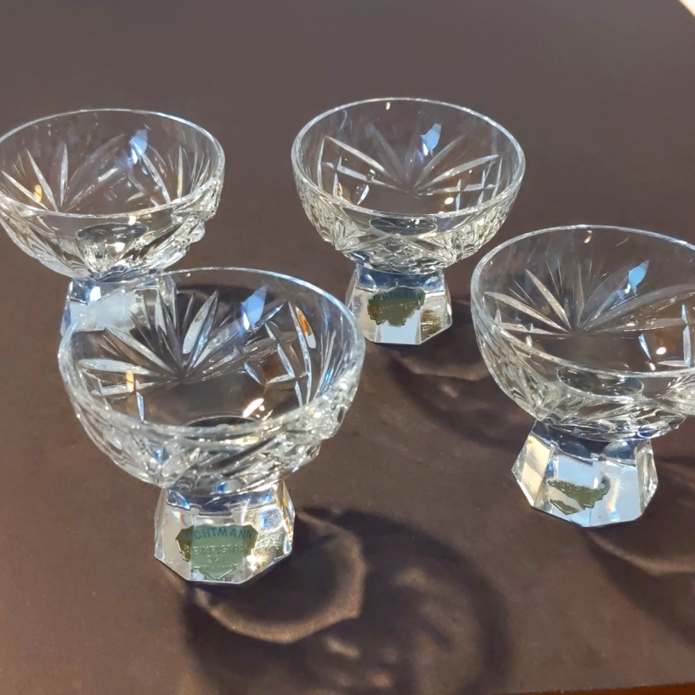 Rare Nachtmann Bleikristall 24% lead crystal cordial glass set of 4